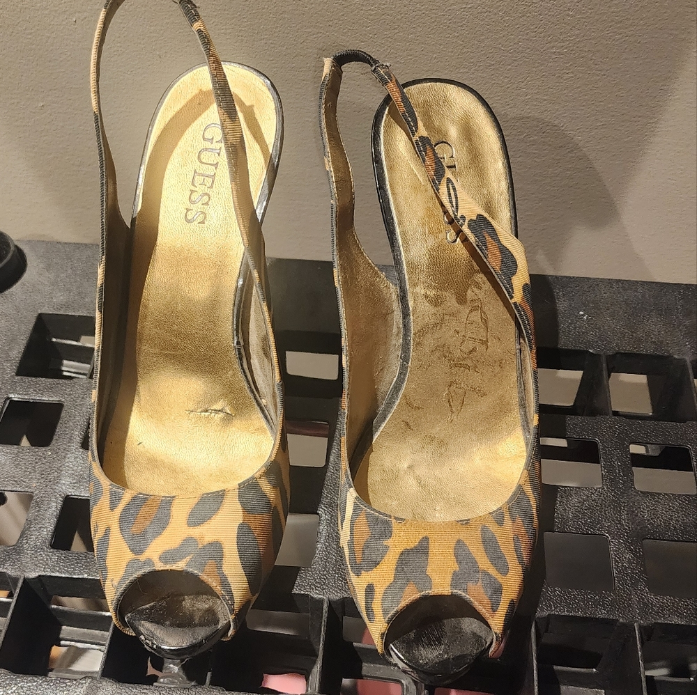 Guess cheetah print heels
